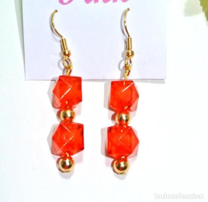 Joyeria: Pendientes color rojo y oro, A&ntilde;o 2000, Nuevos - Foto 1