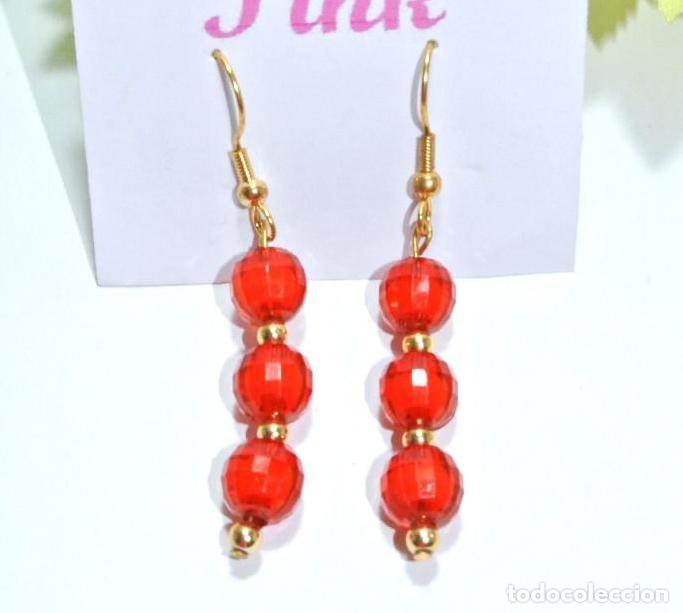 Joyeria: Pendientes color rojo y oro, A&ntilde;o 2000, Nuevos - Foto 1