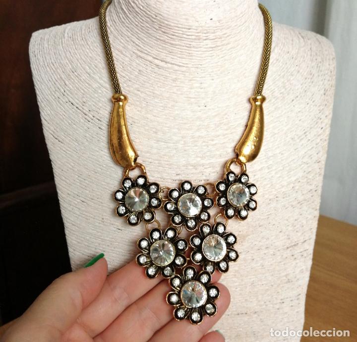 Joyeria: COLLAR METALICO DORADO CON FLORES - Foto 3