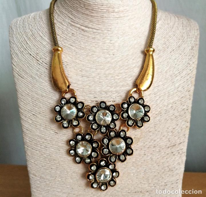 Joyeria: COLLAR METALICO DORADO CON FLORES - Foto 8