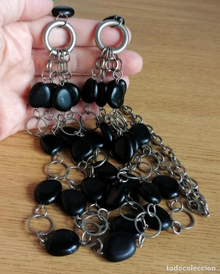 Joyeria: COLLAR LARGO PLATEADO Y NEGRO - Foto 2