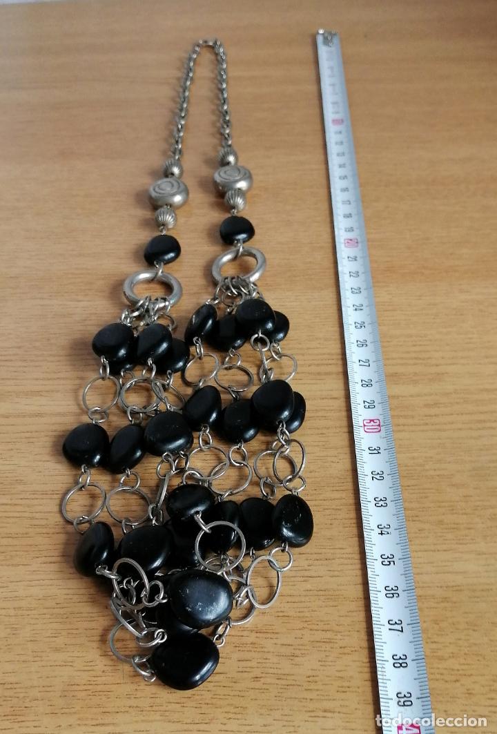 Joyeria: COLLAR LARGO PLATEADO Y NEGRO - Foto 3