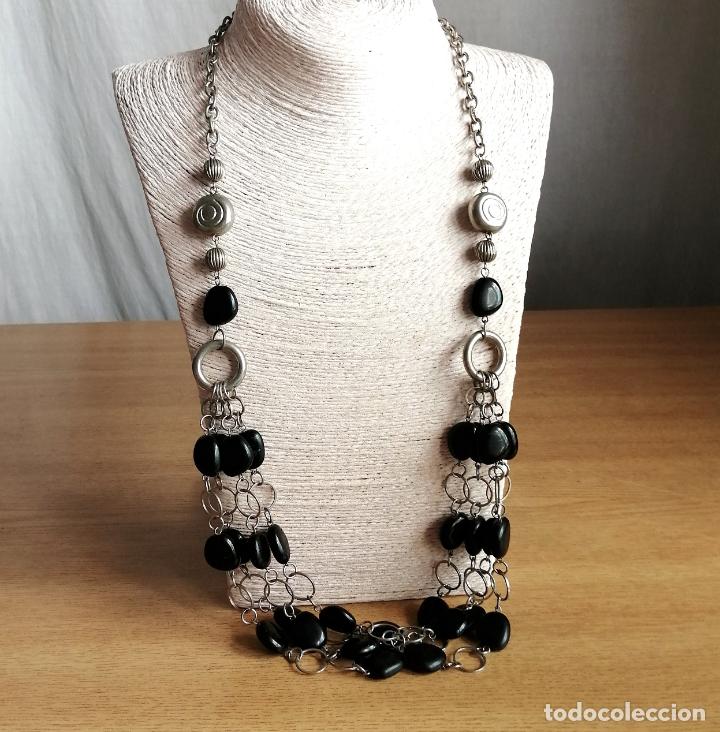 Joyeria: COLLAR LARGO PLATEADO Y NEGRO - Foto 4
