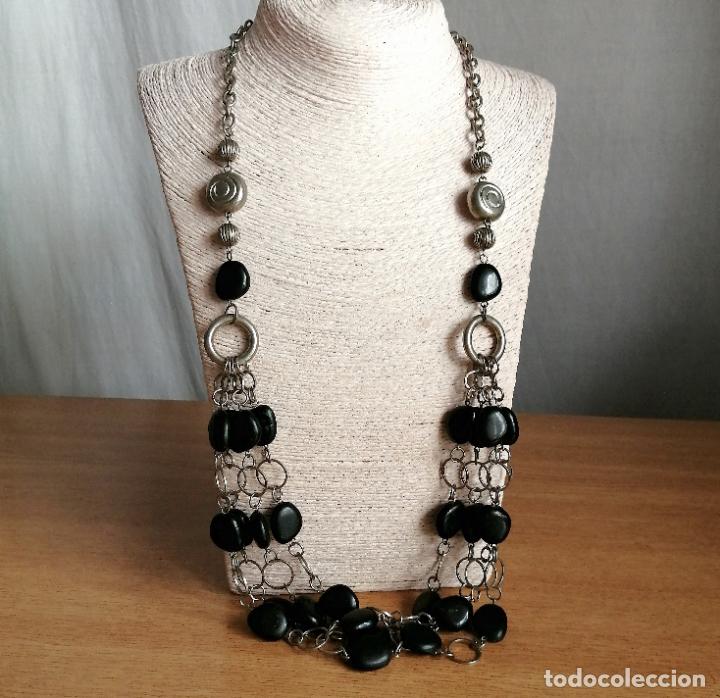 Joyeria: COLLAR LARGO PLATEADO Y NEGRO - Foto 6
