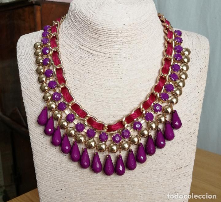 Joyeria: COLLAR CON ADORNOS MORADOS Y DORADO - Foto 5