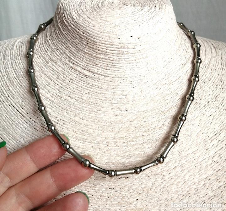Joyeria: COLLAR CORTO PLATEADO METALICO. - Foto 4