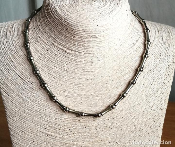 Joyeria: COLLAR CORTO PLATEADO METALICO. - Foto 1
