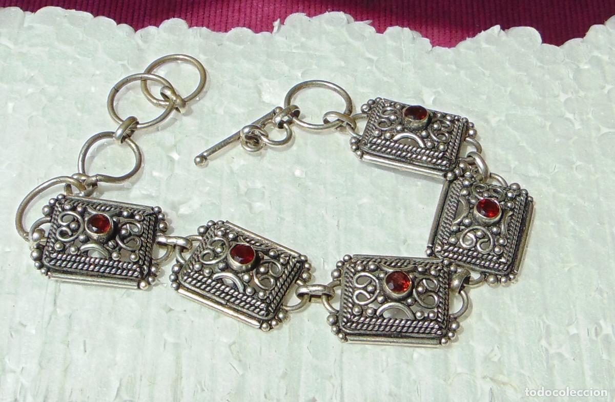 Joyeria: BRAZALETE PULSERA DE METAL PLATEADO - ESTILO BARROCO o FLORENTINO - EXCELENTE ESTADO - BUEN TAMA&Ntilde;O