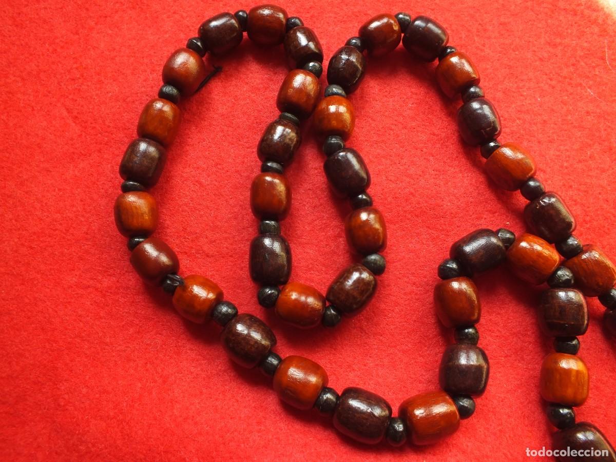Joyeria: Collar largo cuentas de madera estilo etnico