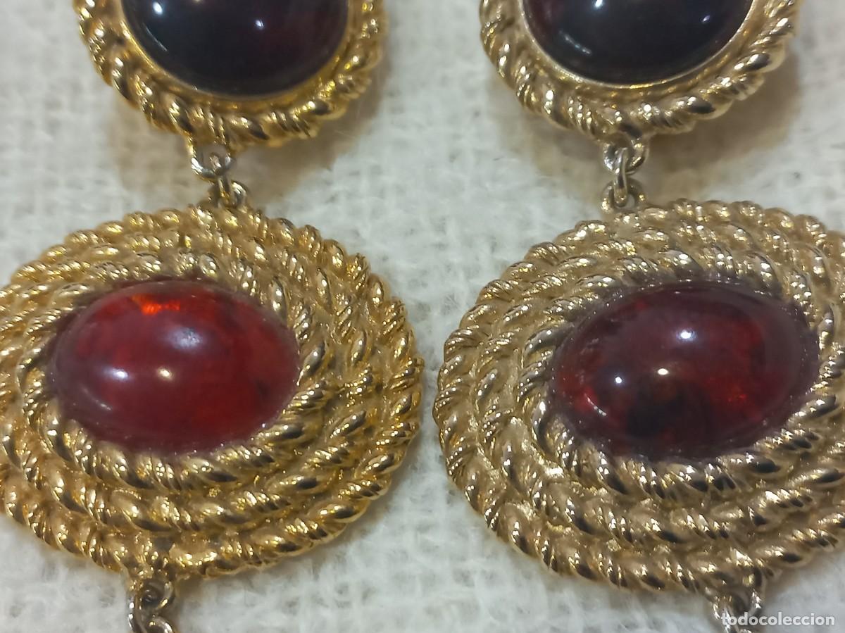 Joyeria: PENDIENTES (TRES ROSETONES-CORD&Oacute;N) granate - Foto 3