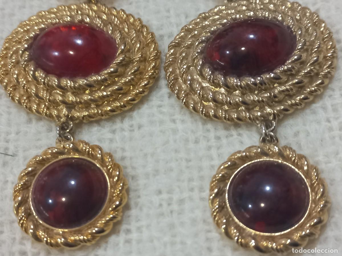 Joyeria: PENDIENTES (TRES ROSETONES-CORD&Oacute;N) granate - Foto 4
