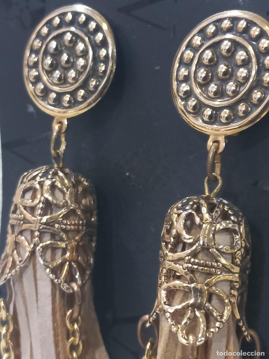Joyeria: PENDIENTES (BORL&Oacute;N) piel-monedas - Foto 2