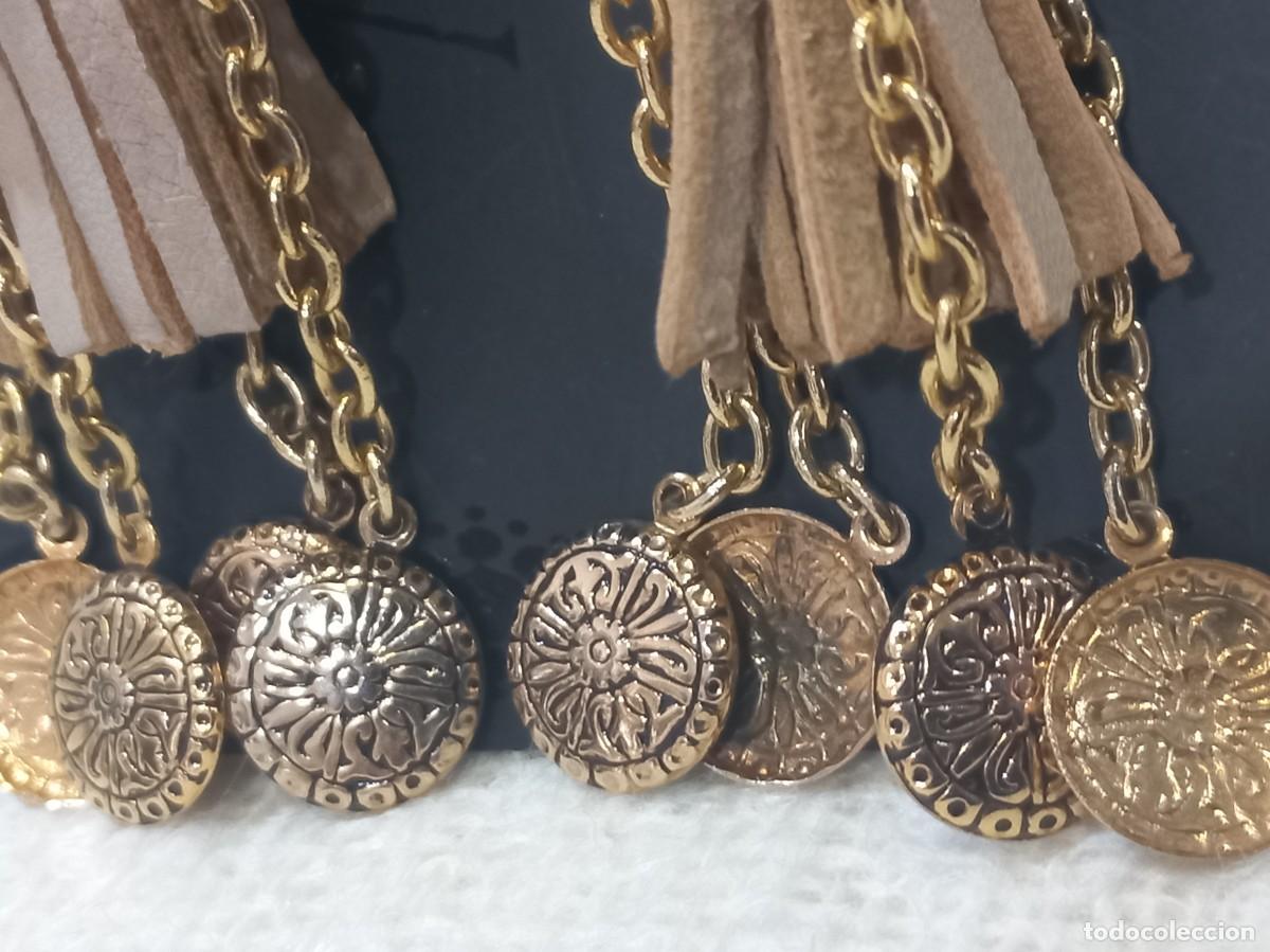 Joyeria: PENDIENTES (BORL&Oacute;N) piel-monedas - Foto 6