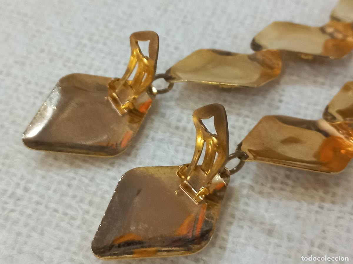 Joyeria: PENDIENTES SUPER-LARGOS (rombos) dorado-cristal - Foto 7