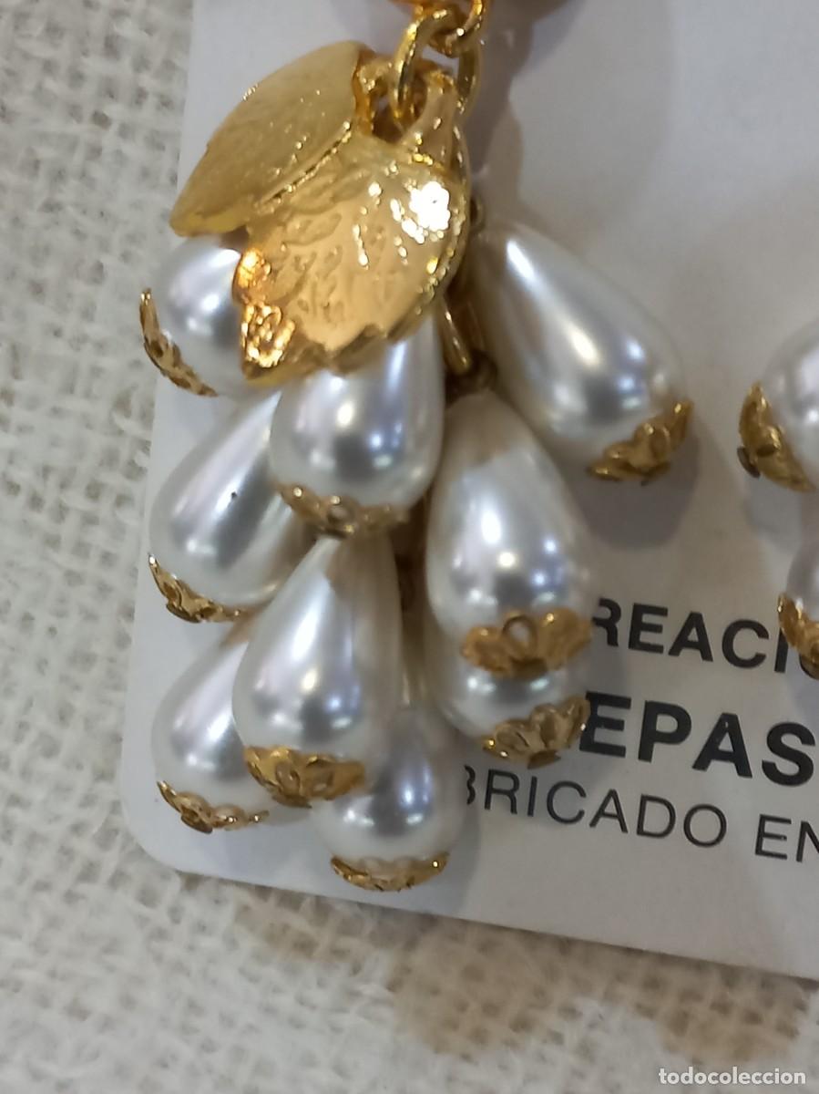 Joyeria: PENDIENTES RACIMO (Perlas ovaladas-hojas) - Foto 4
