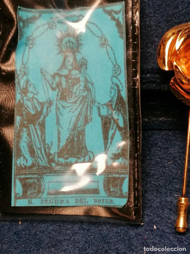 Joyeria: BROCHE DE AGUJA NUESTRA SE&Ntilde;ORA DEL ROSER DORADO - Foto 2