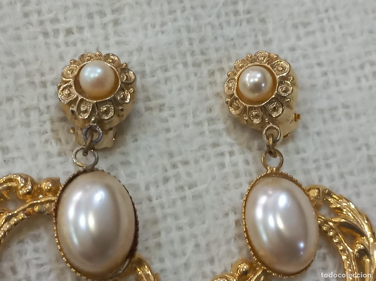 Joyeria: PENDIENTES-ARILLA IRREGULAR calada-perla - Foto 2