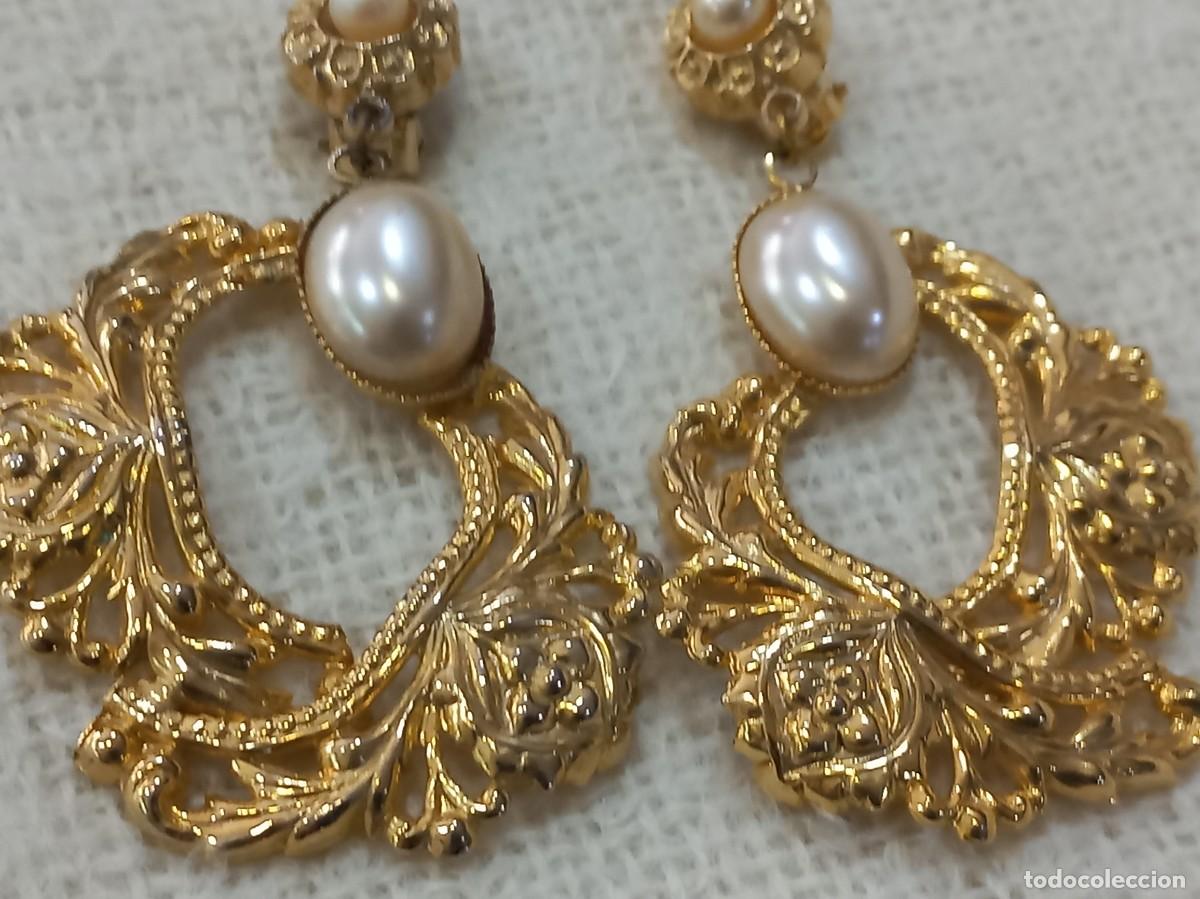 Joyeria: PENDIENTES-ARILLA IRREGULAR calada-perla - Foto 3