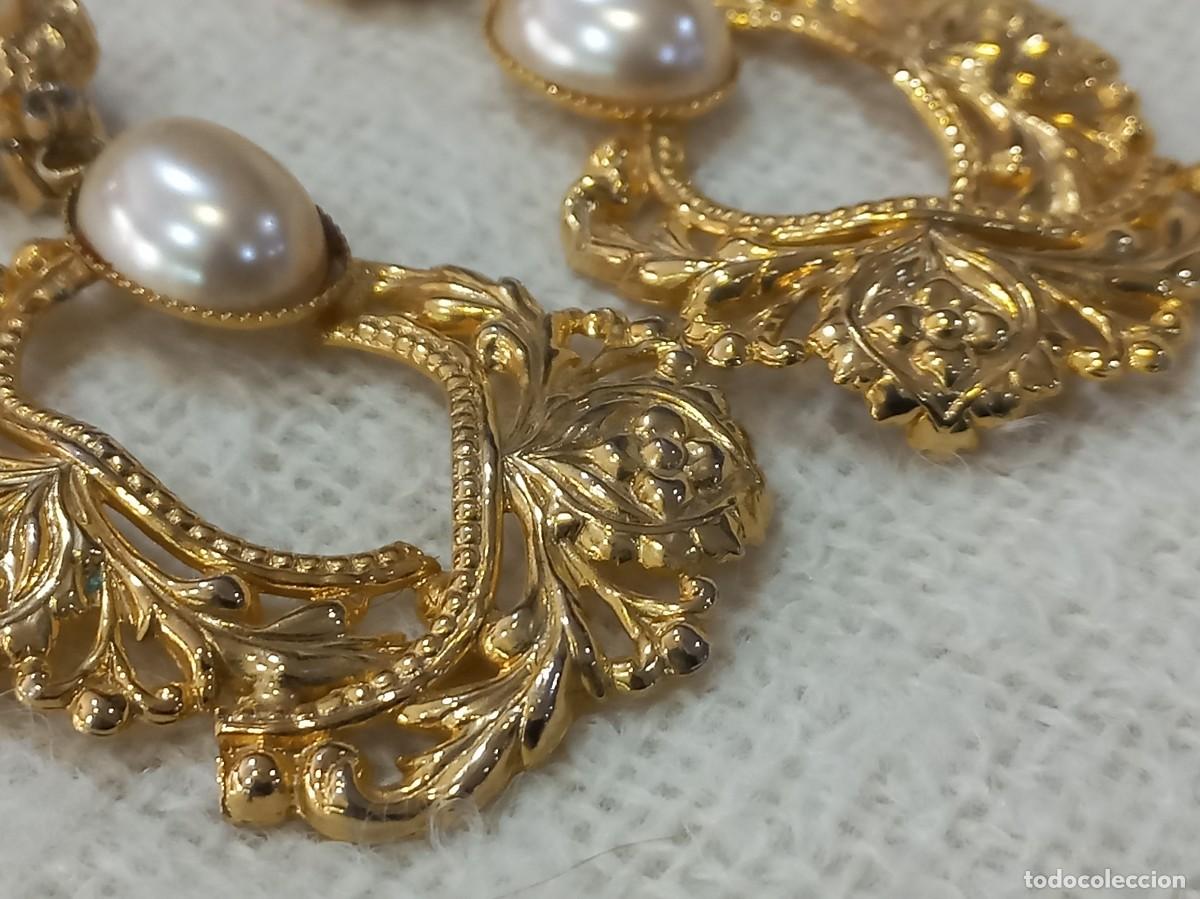Joyeria: PENDIENTES-ARILLA IRREGULAR calada-perla - Foto 4