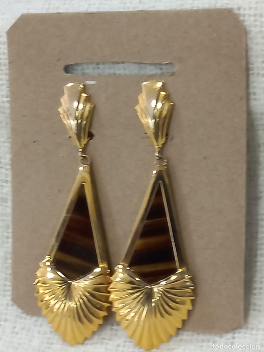 Joyeria: PENDIENTES -HOJA plana-rayada (concha) - Foto 7