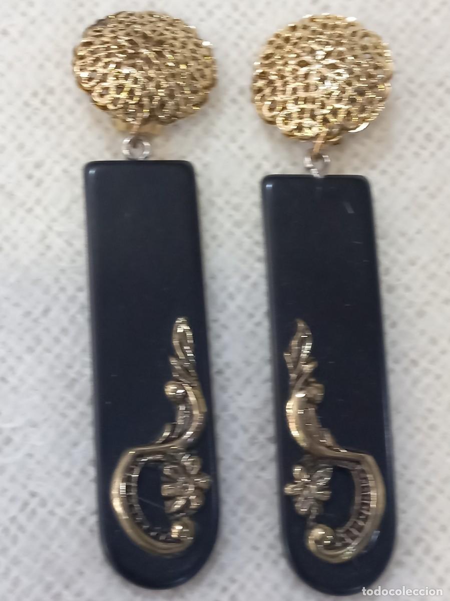 Joyeria: PENDIENTES (pasta negra) recto hojas - Foto 1