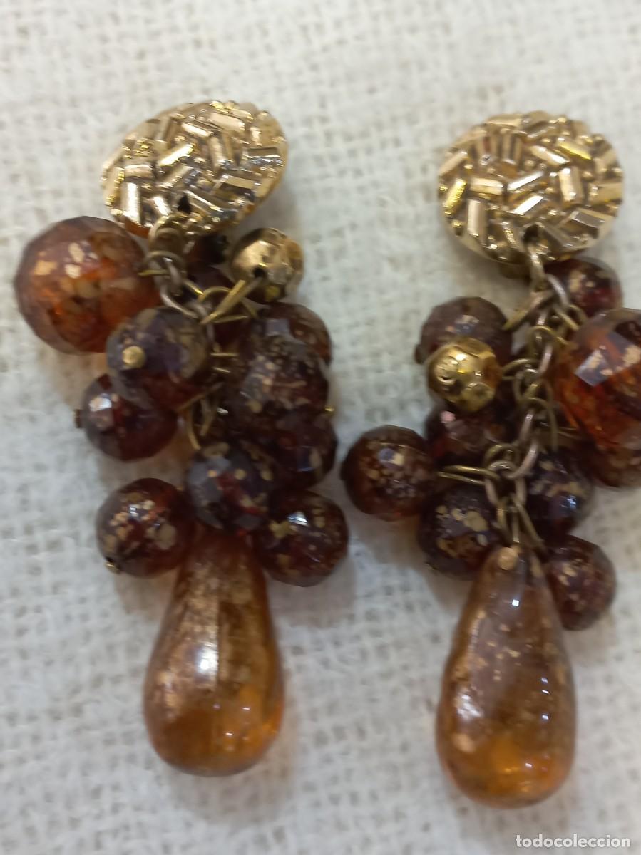 Joyeria: PENDIENTES (RACIMO) resina marr&oacute;n - Foto 1