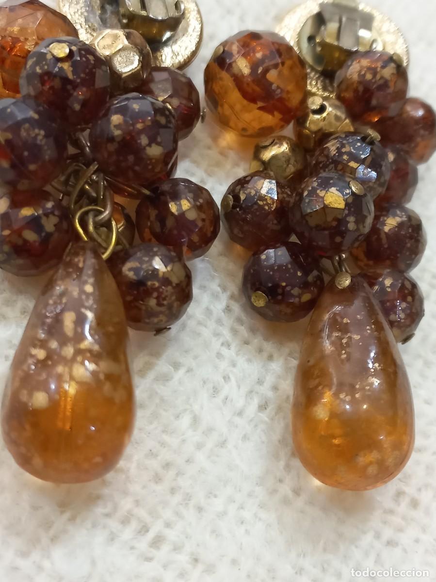 Joyeria: PENDIENTES (RACIMO) resina marr&oacute;n - Foto 2