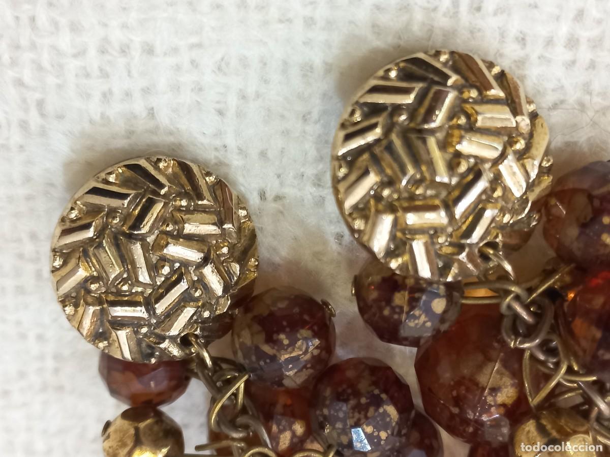 Joyeria: PENDIENTES (RACIMO) resina marr&oacute;n - Foto 4
