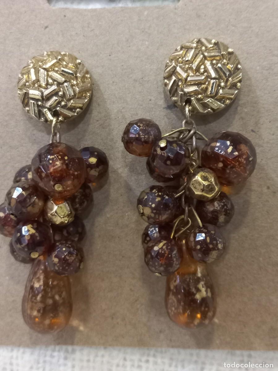 Joyeria: PENDIENTES (RACIMO) resina marr&oacute;n - Foto 6