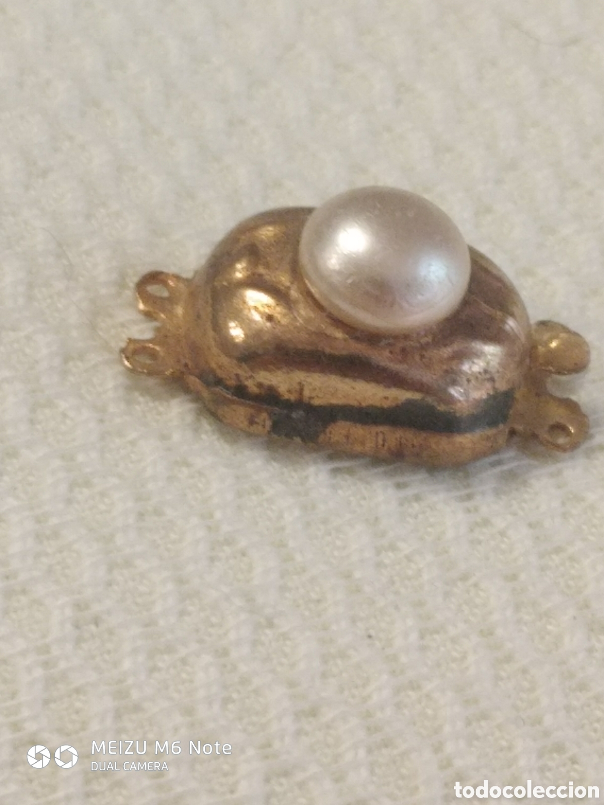 Joyeria: Antiguo broche para collar con perla - Foto 2