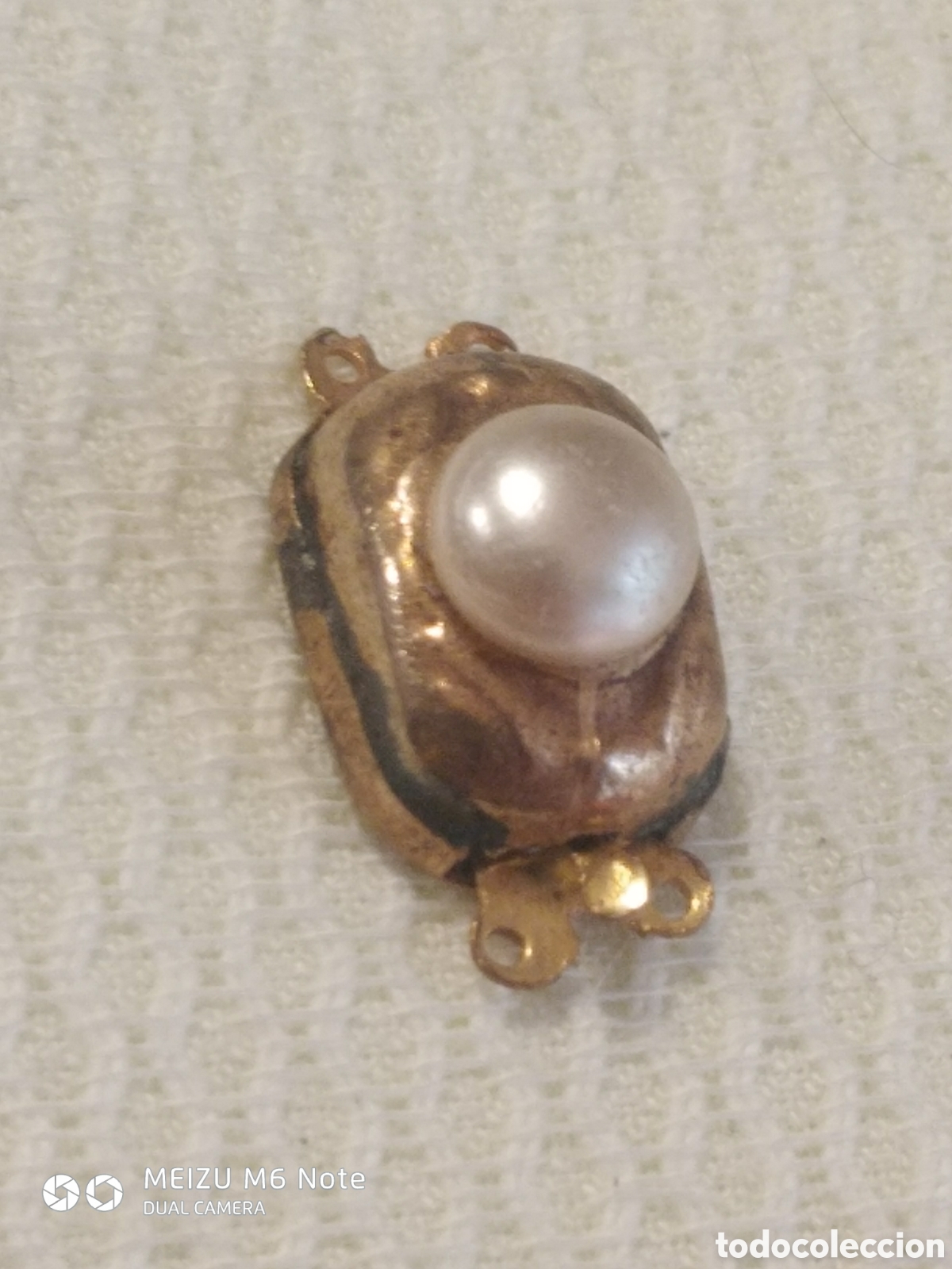 Joyeria: Antiguo broche para collar con perla - Foto 1