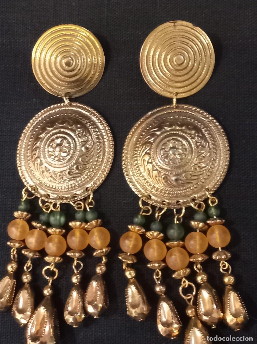 Joyeria: PENDIENTES (dos plafones) cascada-verde-naranja (mate) - Foto 1