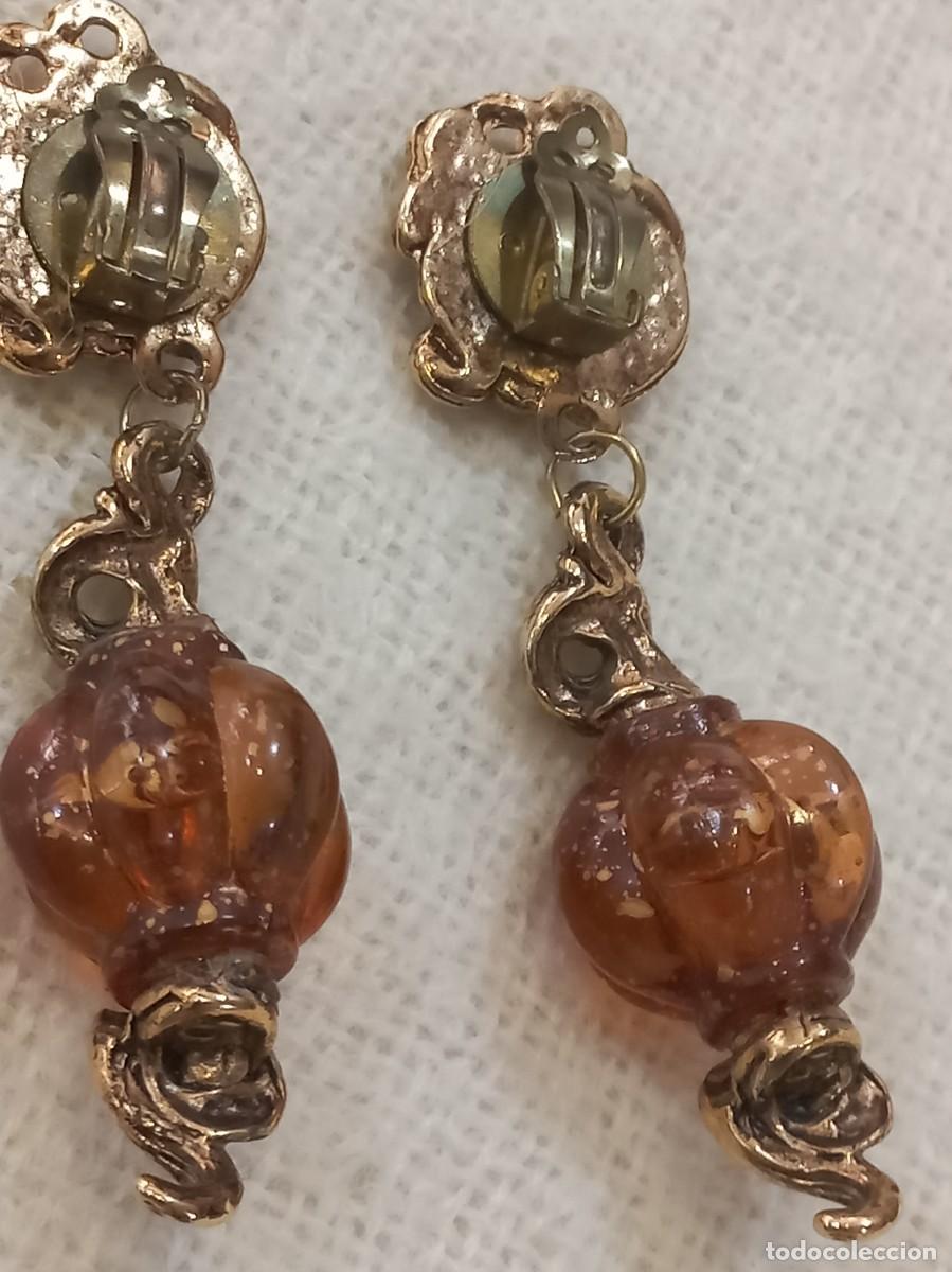 Joyeria: PENDIENTES (BOLA-FAROLILLO) marr&oacute;n - Foto 2