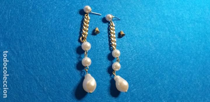Joyeria: Pendientes alargados. Dorado y blanco - Foto 6