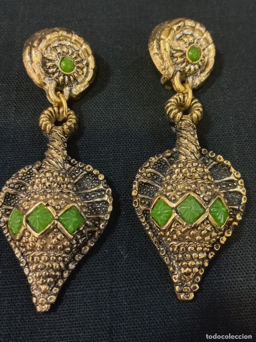 Joyeria: PENDIENTES LARGOS (COBRA) verde - Foto 1