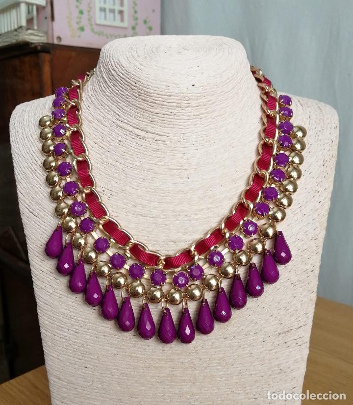Joyeria: COLLAR CORTO, MORUNO, DORADO Y MORADO. - Foto 1