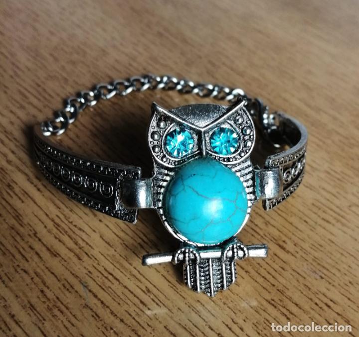 Joyeria: PULSERA B&Uacute;HO, PLATEADA CON PIEDRAS TURQUESAS. - Foto 1
