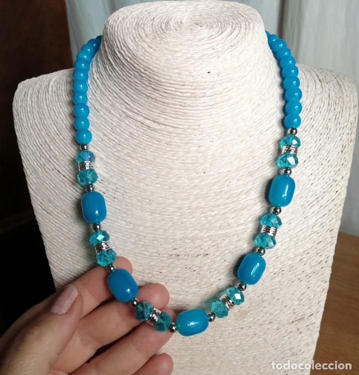 Joyeria: COLLAR DE CUENTAS AZULES DE CRISTAL. - Foto 2