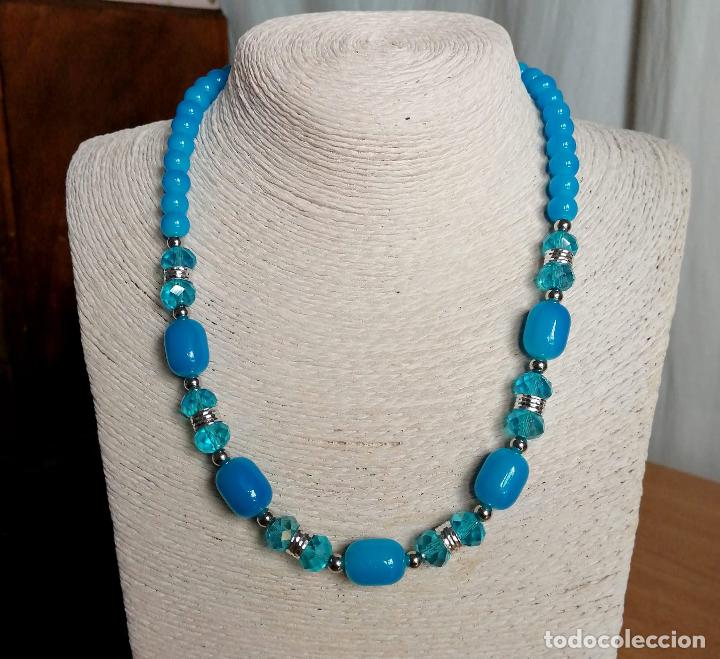 Joyeria: COLLAR DE CUENTAS AZULES DE CRISTAL. - Foto 1