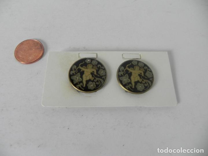 Schmuck: PENDIENTES CIRCULARES (&Aacute;NGEL CON FLORES) (NUEVOS)