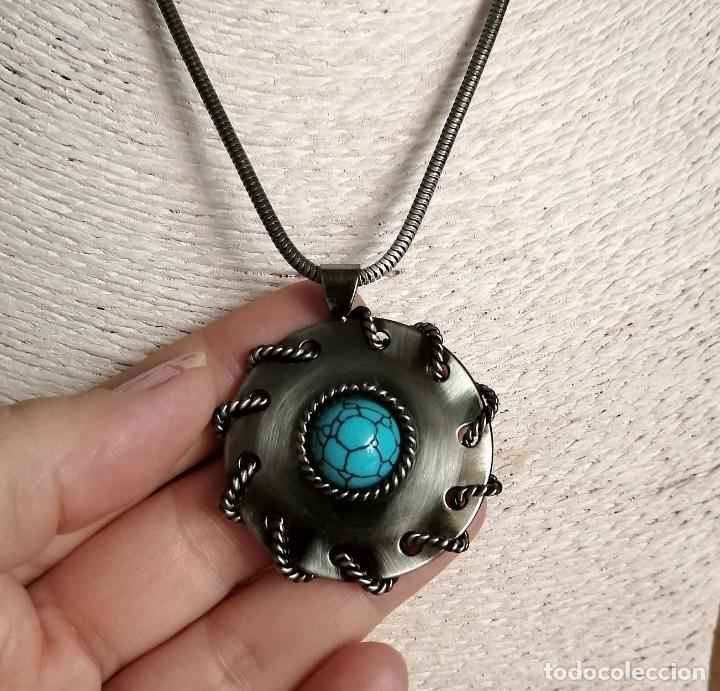 Joyeria: COLLAR, CADENA CON COLGANTE AZUL. - Foto 2