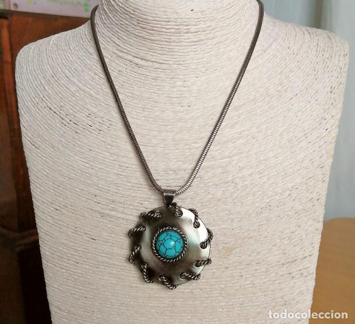 Joyeria: COLLAR, CADENA CON COLGANTE AZUL. - Foto 1