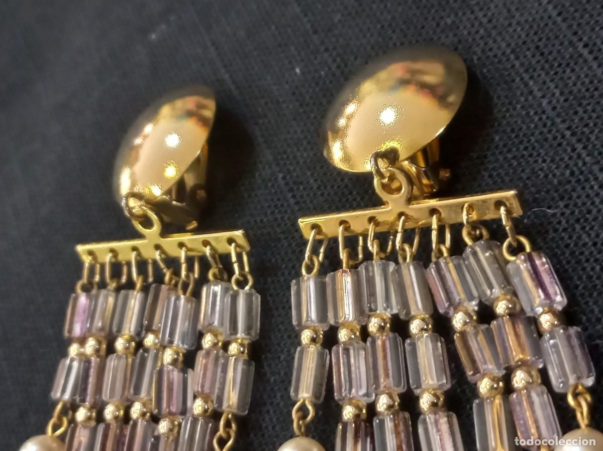 Joyeria: PENDIENTES (CASCADA-RECTA) cristal malva y perlas - Foto 3