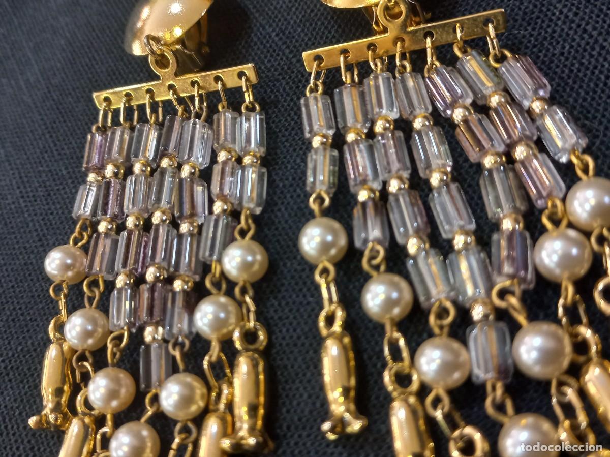 Joyeria: PENDIENTES (CASCADA-RECTA) cristal malva y perlas - Foto 4