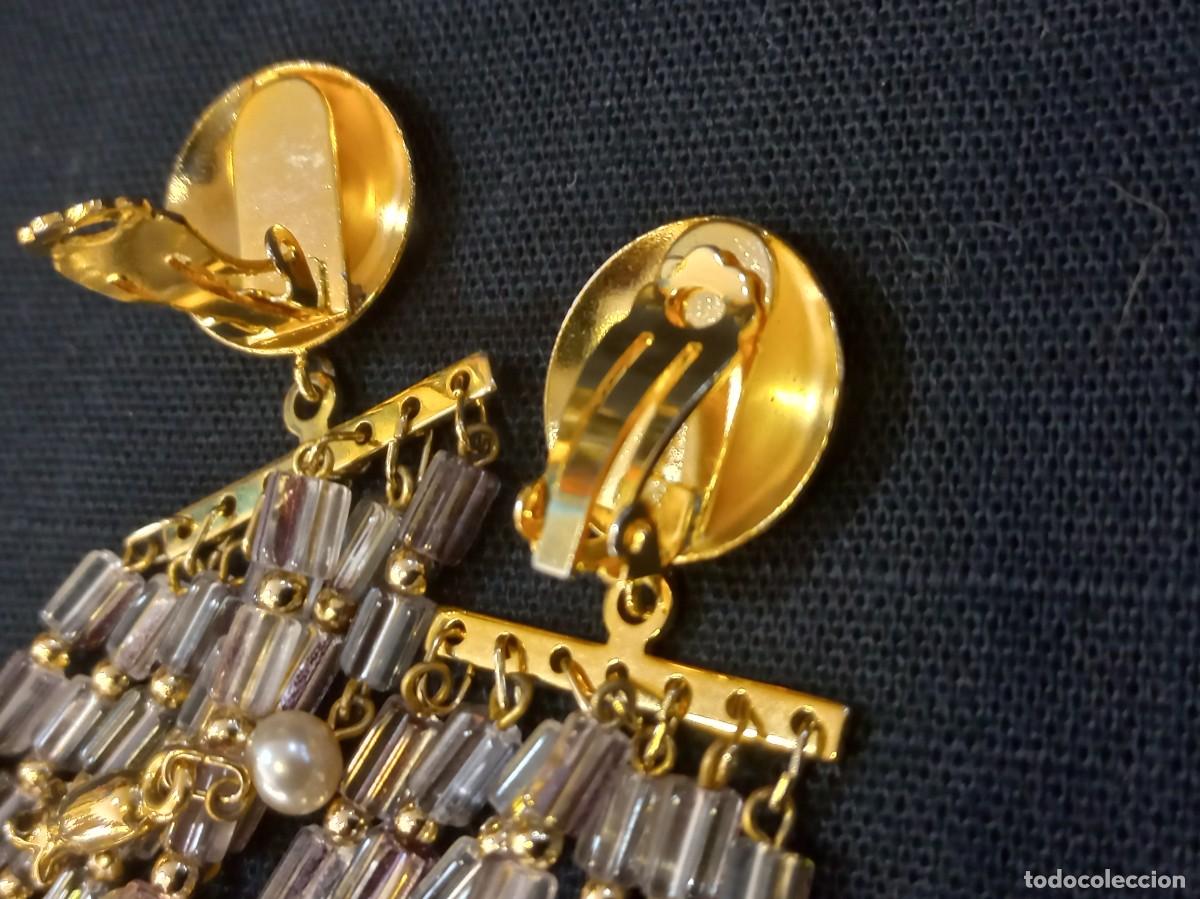 Joyeria: PENDIENTES (CASCADA-RECTA) cristal malva y perlas - Foto 5