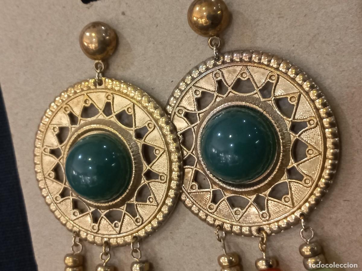Joyeria: PENDIENTES-ISABELINOS (super largos) dos rosetones-verde - Foto 3