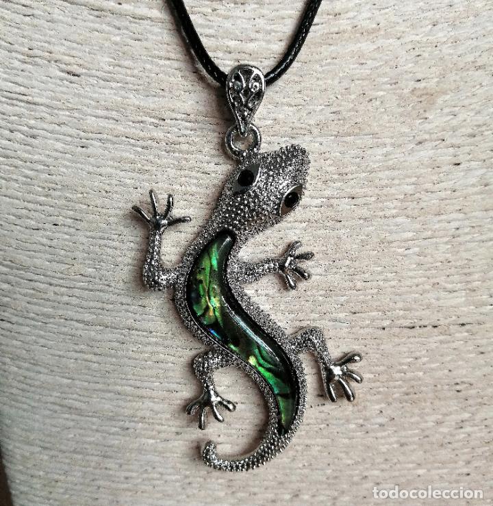 Joyeria: COLGANTE DE SALAMANDRA CON CORD&Oacute;N NEGRO. - Foto 3
