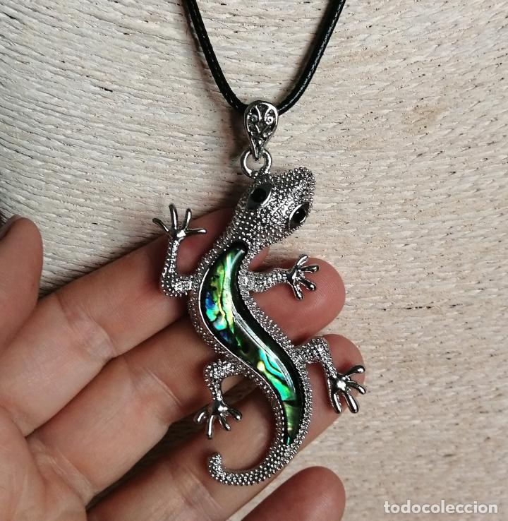 Joyeria: COLGANTE DE SALAMANDRA CON CORD&Oacute;N NEGRO. - Foto 1