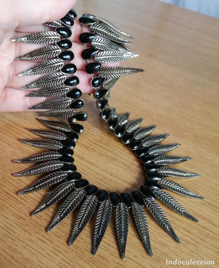 Joyeria: COLLAR CORTO, FORMA DE HOJAS PLATEADAS. - Foto 8