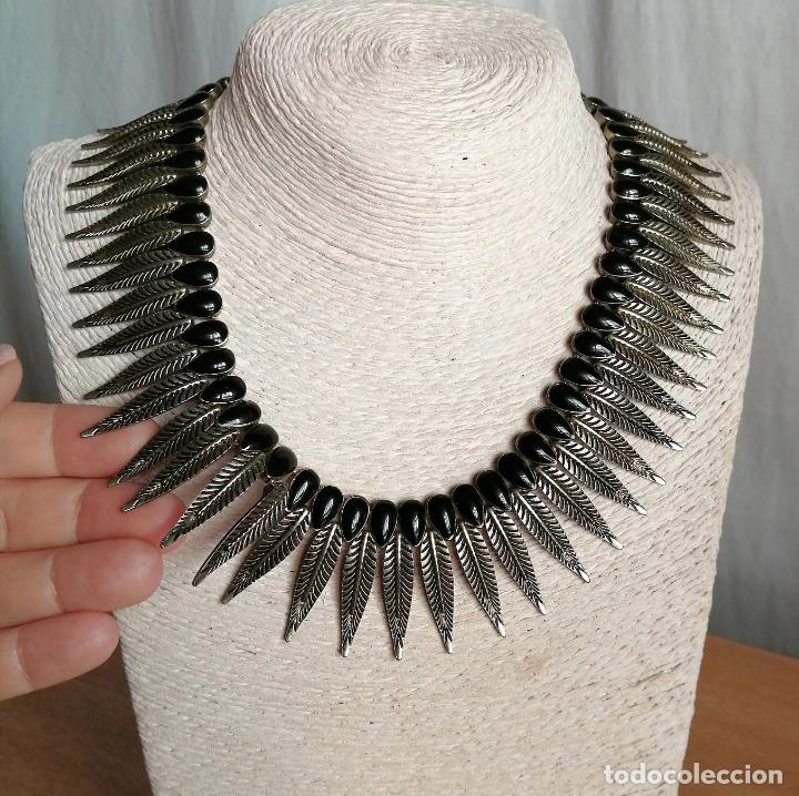 Joyeria: COLLAR CORTO, FORMA DE HOJAS PLATEADAS. - Foto 11